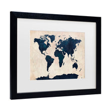 Load image into Gallery viewer, &#39;World Map&#39; Framed Graphic Art Print on Canvas *AS IS  #172HW
