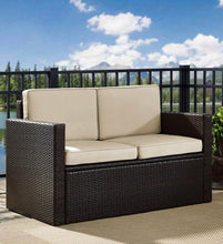 Load image into Gallery viewer, Palm Harbor Wicker Outdoor Loveseat with Sand Cushions #269HW