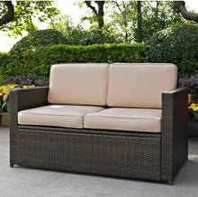 Load image into Gallery viewer, Outdoor Wicker Loveseat Brown AS IS #34HW