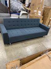 Load image into Gallery viewer, Rosina Convertible 86.61" Square Arm Sleeper Blue Linen