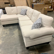 Load image into Gallery viewer, Auril 100" Chenille Left Hand Facing White Sofa and Chaise