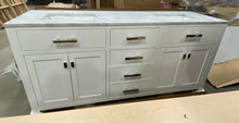 Load image into Gallery viewer, Minnetrista 72" Double Bathroom Vanity BASE ONLY White AS IS