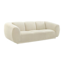 Load image into Gallery viewer, Zada Velvet 90" Round Arm Sofa Cream