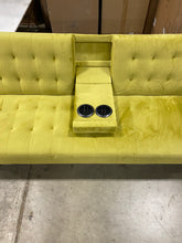 Load image into Gallery viewer, Cricklade Velvet 72" Round Arms Sleeper Sofa Yellow AS IS