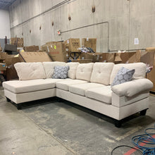 Load image into Gallery viewer, Auril 100" Chenille Left Hand Facing White Sofa and Chaise