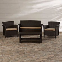 Load image into Gallery viewer, Livingston 4pc Rattan Sofa Seating Group Brown/Tan(489)