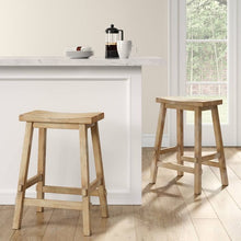 Load image into Gallery viewer, Halifax Farmhouse Wood 24” Counter Stool Set of 3 Natural(1849-3 boxes)