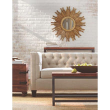 Load image into Gallery viewer, Sole Sunburst 35.5 in. H x 35.5 in. W Gold Round Framed Mirror AS IS (1947RR)