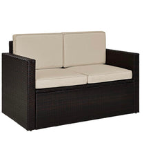 Load image into Gallery viewer, Palm Harbor Wicker Outdoor Loveseat with Sand Cushions #269HW