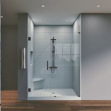 Load image into Gallery viewer, Waterfall Bath Enclosures Matte Black 46.75" x 80" Hinged Frameless Shower Door(897)