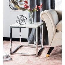 Load image into Gallery viewer, Bethany White Marble and Chrome End Table(2345RR)