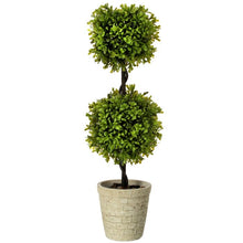 Load image into Gallery viewer, 24” Artificial Boxwood Topiary in Pot #36HW