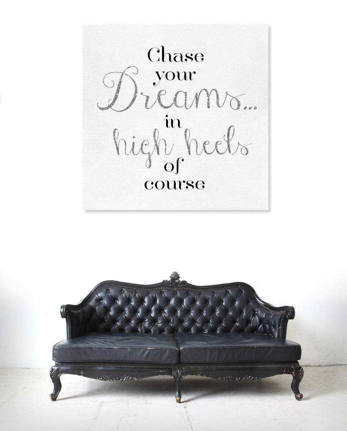 'Chase Your Dream' - Wrapped Canvas Textual Art on Canvas #13-NT