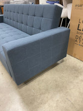 Load image into Gallery viewer, Rosina Convertible 86.61" Square Arm Sleeper Blue Linen