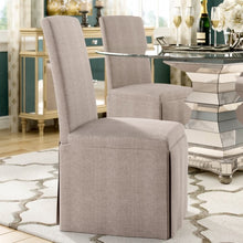 Load image into Gallery viewer, SET OF TWO Linen Upholstered Parsons Chair Natural Linen AS IS(1455)
