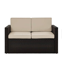 Load image into Gallery viewer, Palm Harbor Wicker Outdoor Loveseat with Sand Cushions #269HW