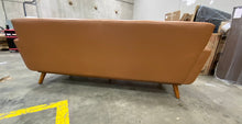 Load image into Gallery viewer, Saginaw 90.5" Wide Faux Leather Square Arm Sofa Tan