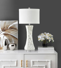 Load image into Gallery viewer, Shelley 30 in. White Concave Table Lamp with Off-White Shade (Set of 2) #502HW