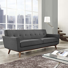 Load image into Gallery viewer, Engage Gray Upholstered Fabric Sofa Dark Gray