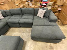 Load image into Gallery viewer, Medved 160" Left Hand Facing Modular Sectional with Ottoman Dark Gray AS IS