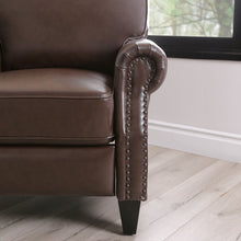 Load image into Gallery viewer, Faux Leather Manual Pushback Recliner Brown #290HW