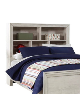 Pinar Solid Wood Bookcase Headboard ONLY Twin Gray(1331)
