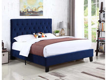 Load image into Gallery viewer, Amelia Navy Fabric Upholstered Bed Cal King 3304RR