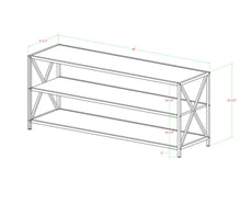 Load image into Gallery viewer, Metal 60” 3 Shelf Etagere Bookcase Dark Walnut(312)