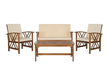 Load image into Gallery viewer, Fontana 4 Pc Outdoor Set in Color Teak Wood/Beige 71 CDR