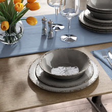 Load image into Gallery viewer, Cogswell Mauna Crackle 12pc Melamine Dinnerware Set Gray(376)
