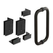 Load image into Gallery viewer, Waterfall Bath Enclosures Matte Black 46.75" x 80" Hinged Frameless Shower Door(897)