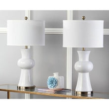 Load image into Gallery viewer, Lola 30-in White Fluorescent Rotary Socket Table Lamp with Fabric Shade - Set of 2 (SB772)(2 BOXES)