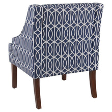 Load image into Gallery viewer, Finley Swoop Arm Accent Chair Blue Trellis Print(1431)