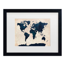 Load image into Gallery viewer, &#39;World Map&#39; Framed Graphic Art Print on Canvas *AS IS  #172HW
