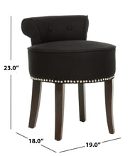 Load image into Gallery viewer, 22.8-in H Black Round Makeup Vanity Stool (SB755)