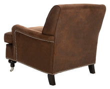 Load image into Gallery viewer, Chloe Brown/Espresso Faux Leather Club Arm Chair (SB712)