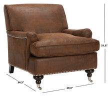 Load image into Gallery viewer, Chloe Brown/Espresso Faux Leather Club Arm Chair (SB712)