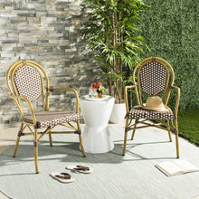 Load image into Gallery viewer, Rosen Brown/White Stackable Aluminum/Wicker Outdoor Dining Chair - Set of 2 (SB996)