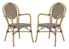 Load image into Gallery viewer, Rosen Brown/White Stackable Aluminum/Wicker Outdoor Dining Chair - Set of 2 (SB996)