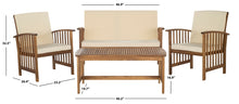Load image into Gallery viewer, Rocklin 4-Piece Wood Frame Patio Conversation Set with Cushions #1680HW