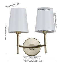 Load image into Gallery viewer, 2 Light Barrett Wall Sconce Brass/Gold (SB312)