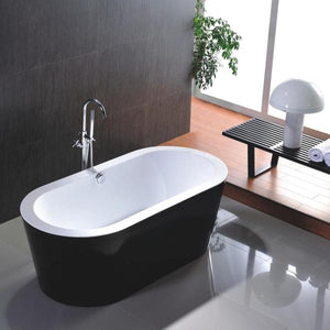 Cholet 67 in. Acrylic Flatbottom Freestanding Bathtub in Black and White 783CDR