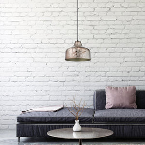 11" Gidon Silver Metal Bowl-Shaped Pendant Light
