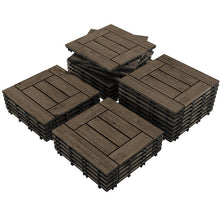 Load image into Gallery viewer, Dark Brown Wood Interlocking Deck Tile (Set of 27)

