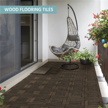 Load image into Gallery viewer, Dark Brown Wood Interlocking Deck Tile (Set of 27)
