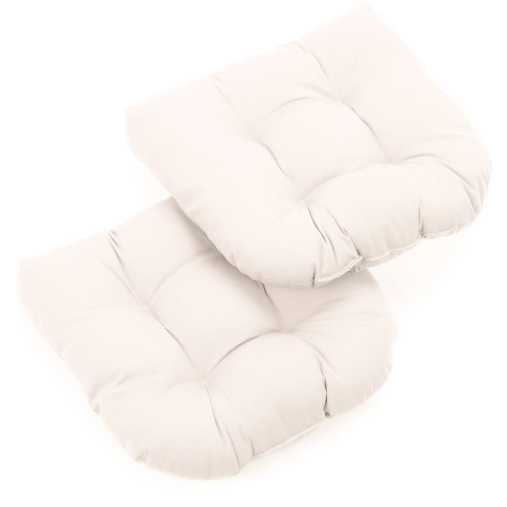 19-inch Twill U-shaped Chair Cushion, 19 x 19 , Set of 2, Natural