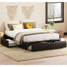 Load image into Gallery viewer, Queen Bed Frame with 4 Drawers, Upholstered Platform Bed, No Box Spring Needed, Easy Assembly
