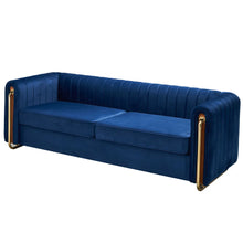 Load image into Gallery viewer, Modern Blue Velvet Sofa
