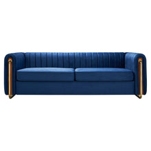 Load image into Gallery viewer, Modern Blue Velvet Sofa
