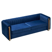 Load image into Gallery viewer, Modern Blue Velvet Sofa

